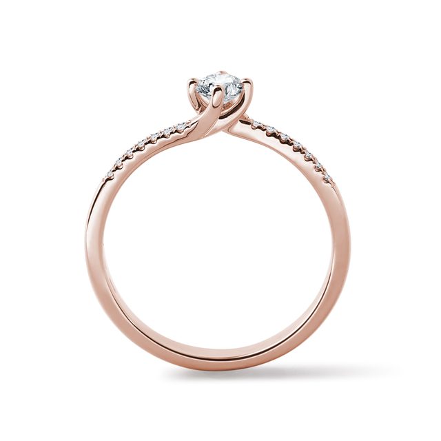 ZARTER VERLOBUNGSRING AUS ROSÉGOLD MIT DIAMANT - VERLOBUNGSRINGE DIAMANTEN - 