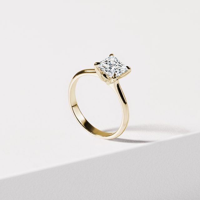 BAGUE EN OR ET DIAMANT DE SYNTHÈSE PRINCESSE - BAGUES AVEC DIAMANTS DE SYNTHÈSE - 