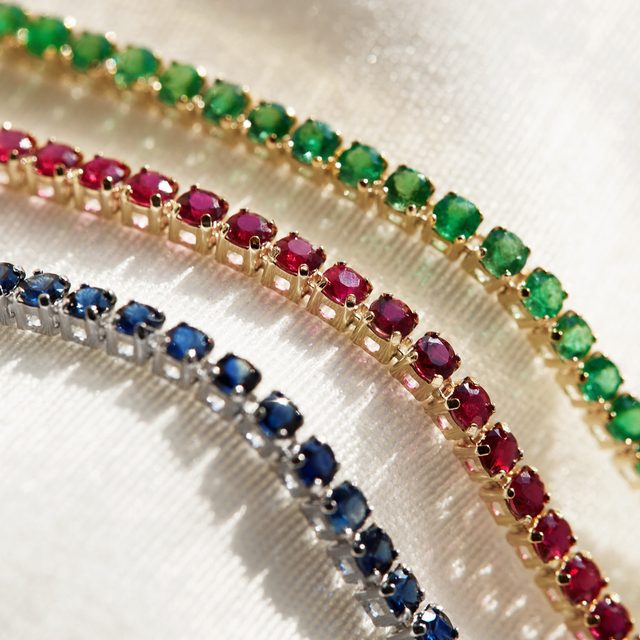 SAPHIR-TENNISARMBAND AUS WEISSGOLD MIT SAPHIREN - TENNISARMBÄNDER - 