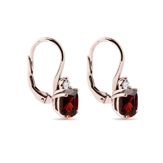 GARNET AND DIAMOND JEWELRY SET IN ROSE GOLD - GEMSTONE SETS - 