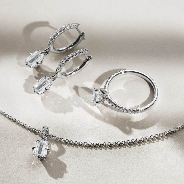 LUXURIÖSE HALSKETTE MIT 1 CT LABOR-DIAMANT IN WEISSGOLD - KETTEN MIT DIAMANTEN - 