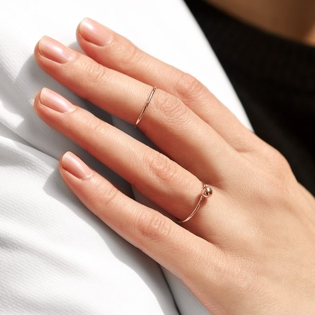 RING MIT KUGEL AUS 14KT ROSÉGOLD - RINGE ROSÉGOLD - 