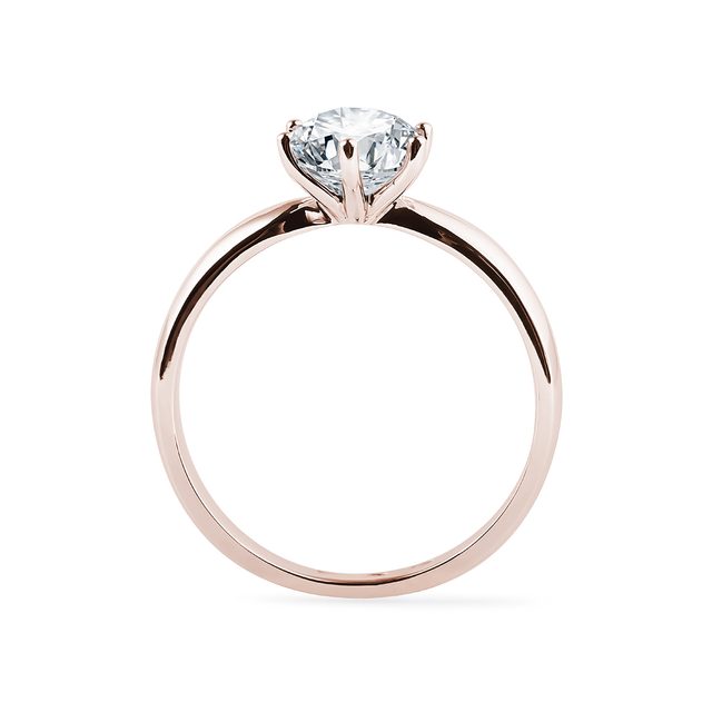 BAGUE DELUXE EN OR ROSE AVEC DIAMANT - TAILLE BRILLANT - 