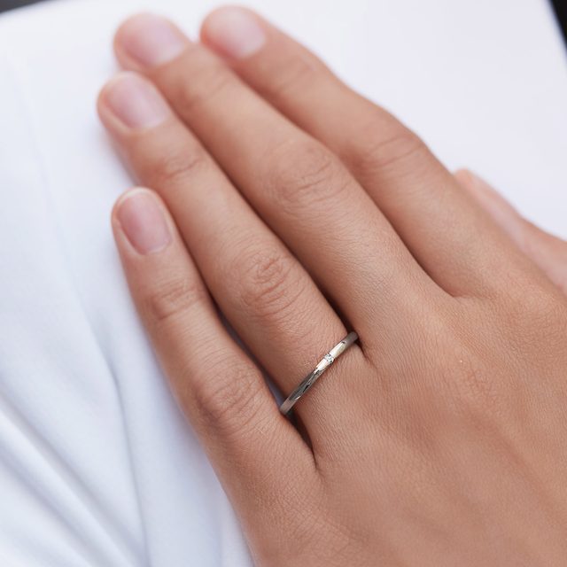 BAGUE POUR FEMMES EN OR BLANC - ALLIANCES DE MARIAGE FEMMES - 