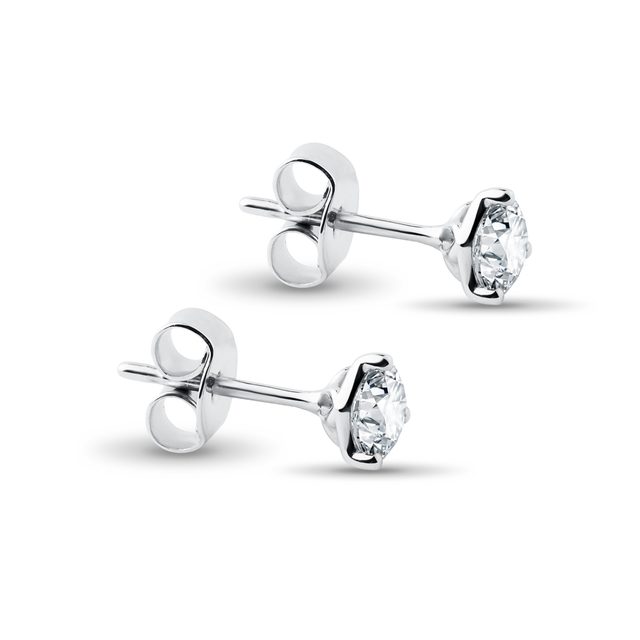 LAB-GROWN DIAMOND STUD EARRINGS IN WHITE GOLD - DIAMOND STUD EARRINGS - 