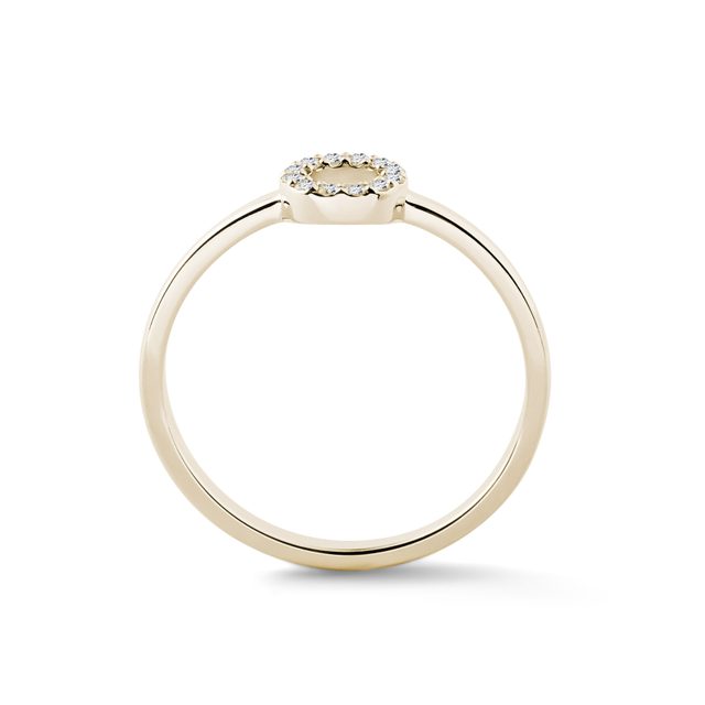 BAGUE D'OR JAUNE MINIMALISTE AVEC DIAMANTS - BAGUES EN DIAMANT - 