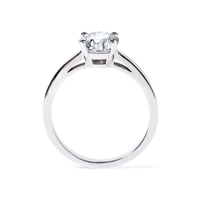 1CT DIAMOND WHITE GOLD ENGAGEMENT RING - BRILLIANT CUT DIAMOND ENGAGEMENT RINGS - 