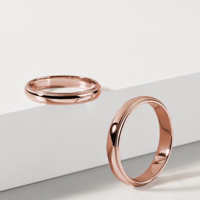 MILLGRIFF-EHERING FÜR MÄNNER IN 14 KT ROSÉGOLD MIT DETAILS - TRAURINGE FÜR HERREN - 