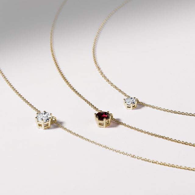 PENDENTIF EN OR AVEC DIAMANT 0,5 CT - COLLIERS AVEC DIAMANTS - 