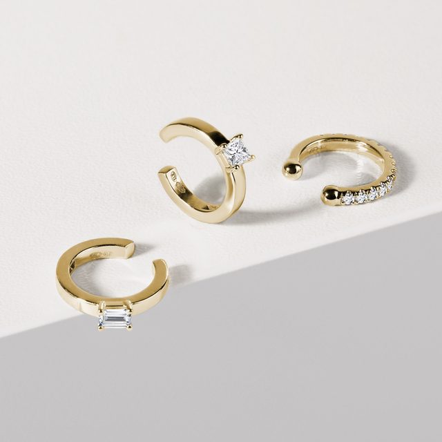 EINZELNER DIAMANT EAR CUFF AUS 14KT GELBGOLD - EINZELNE OHRRINGE - 