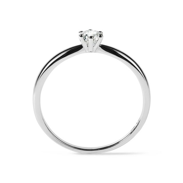 ENGAGEMENT RING WITH BRILLIANT IN 14K WHITE GOLD - BRILLIANT CUT DIAMOND ENGAGEMENT RINGS - 