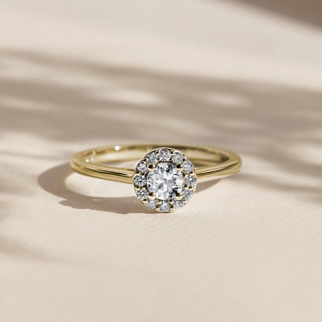 DIAMANTRING IN GELBGOLD - VERLOBUNGSRINGE DIAMANTEN - 