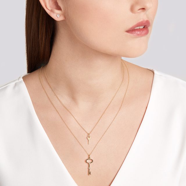 GOLDKETTE MIT SCHLÜSSEL - KETTEN MIT DIAMANTEN - 