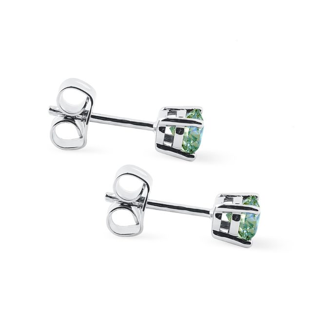 OHRRINGE MIT GRÜNEN DIAMANTEN IN WEISSGOLD - OHRRINGE DIAMANT - 