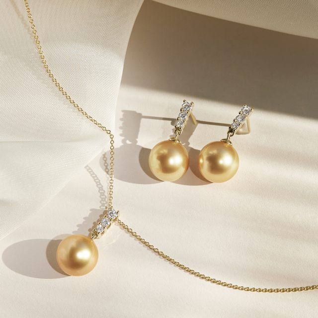 DIAMANTSCHMUCKSET MIT SÜDSEEPERLE - PERLENSCHMUCK SETS - 