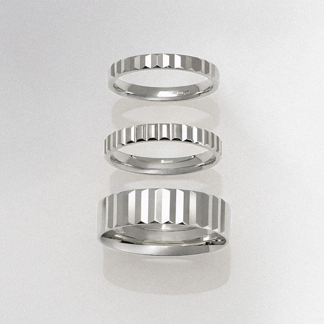 PROFILOVANÝ DÁMSKY PRSTEŇ Z BIELEHO 14K ZLATA - PRSTENE BIELE ZLATO - 