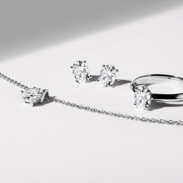 LAB GROWN DIAMOND JEWELRY SET IN 14K WHITE GOLD - DIAMOND SETS - 