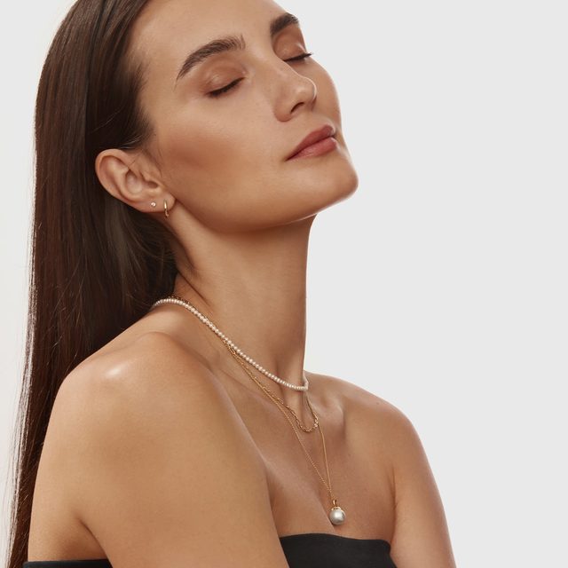 AKOYA PEARL GOLD NECKLACE - PEARL PENDANTS - 