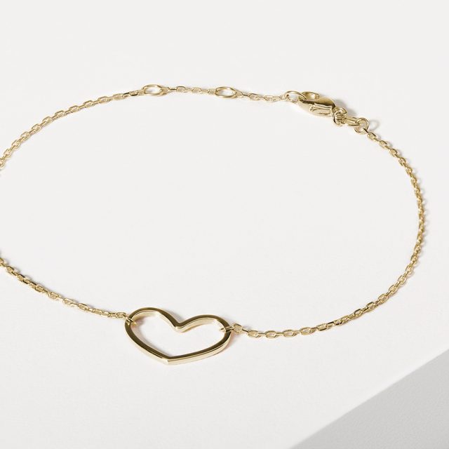 HERZ ARMBAND IN GELBGOLD - ARMBÄNDER AUS GELBGOLD - 