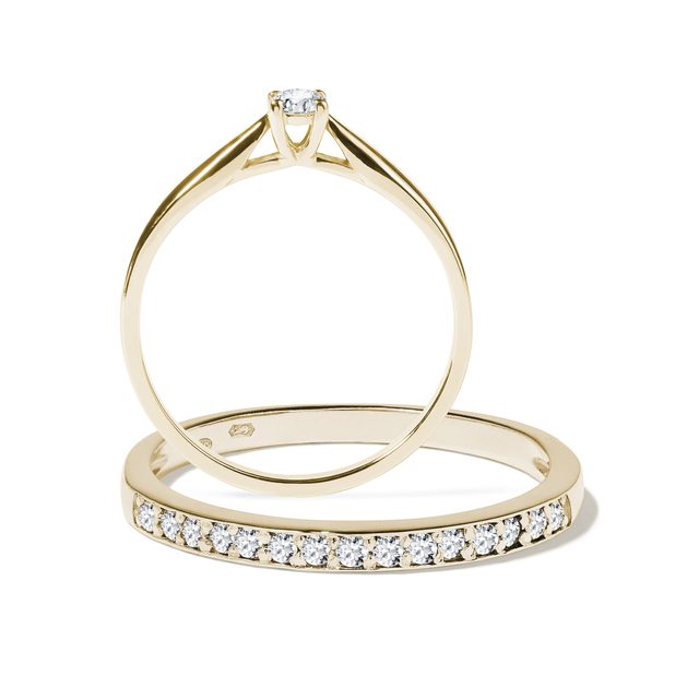 DIAMANTOVÁ SÚPRAVA ZÁSNUBNÝCH PRSTEŇOV ZO ZLATA - SÚPRAVY SVADOBNÝCH OBRÚČOK A ZÁSNUBNÝCH PRSTEŇOV - 