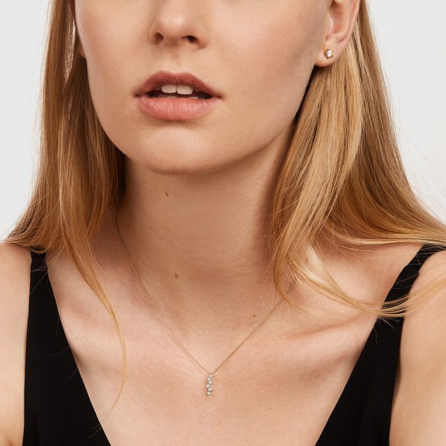 DIAMANTHALSKETTE AUS 14KT ROSÉGOLD - KETTEN MIT DIAMANTEN - 