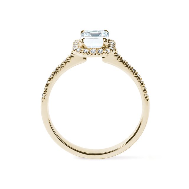 VERLOBUNGSRING MIT SMARAGDDIAMANT AUS 14KT GELBGOLD - RINGE MIT LAB GROWN DIAMANTEN - 