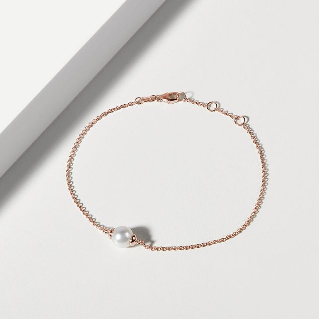 PEARL BRACELET IN ROSE GOLD - PEARL BRACELETS - 