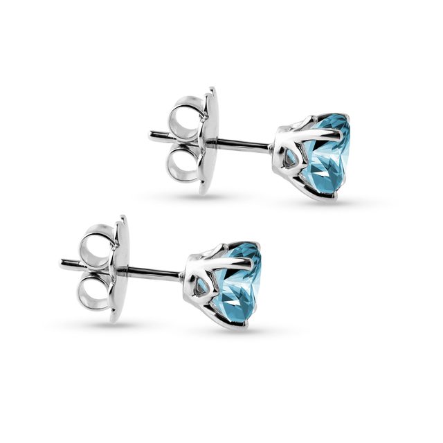TIMELESS WHITE GOLD EARRINGS WITH TOPAZ - TOPAZ EARRINGS - 