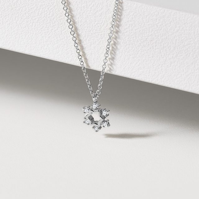 KINDERKETTE MIT SCHNEEFLOCKE AUS 14-KARÄTIGEM WEISSGOLD - KINDER KETTEN - 