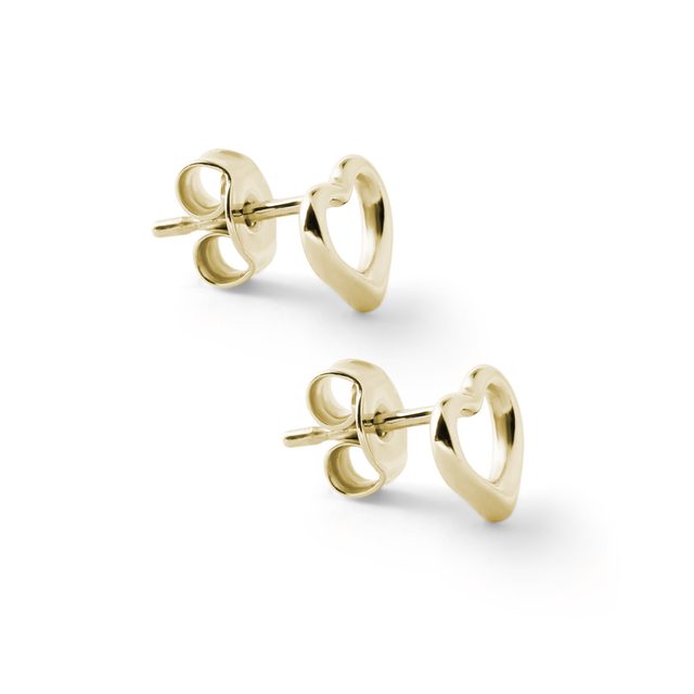 SRDCOVÉ NÁUŠNICE PECKY ZE ŽLUTÉHO ZLATA - ZLATÉ NÁUŠNICE - 