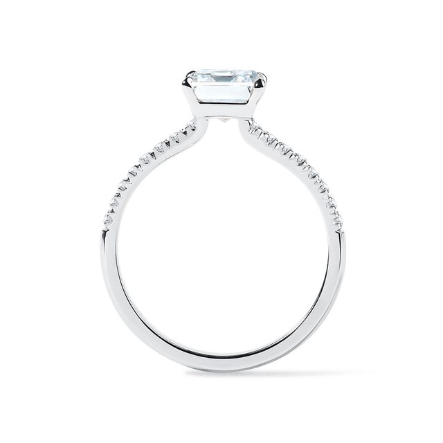 RING WITH LABORATORY DIAMOND IN WHITE GOLD - RINGS WITH LAB-GROWN DIAMONDS - 