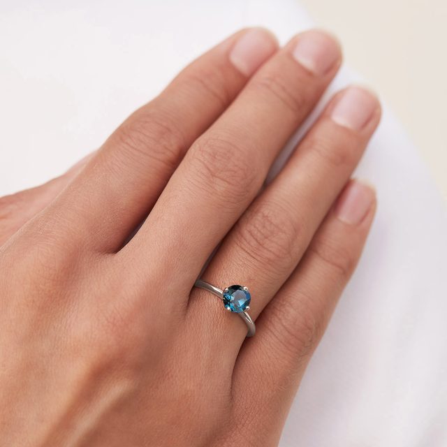 TOPAS-VERLOBUNGSRING IN WEISSGOLD - RINGE TOPAS - 