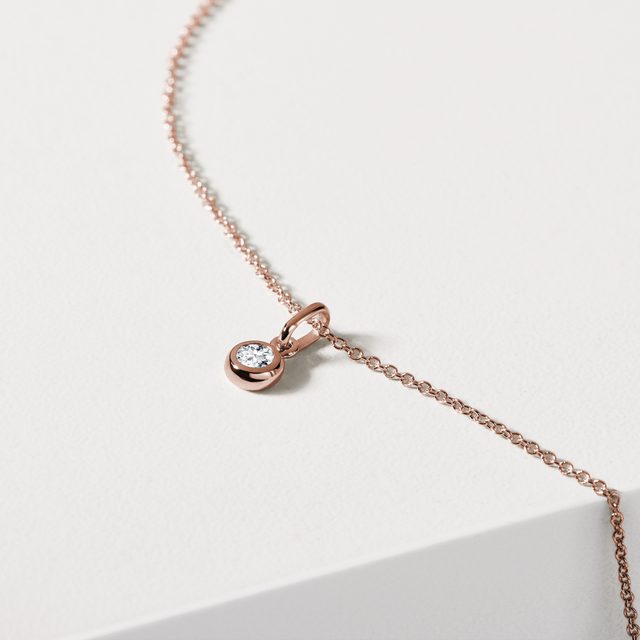 RUNDER DIAMANTANHÄNGER IN ROSÉGOLD - ANHÄNGER - 