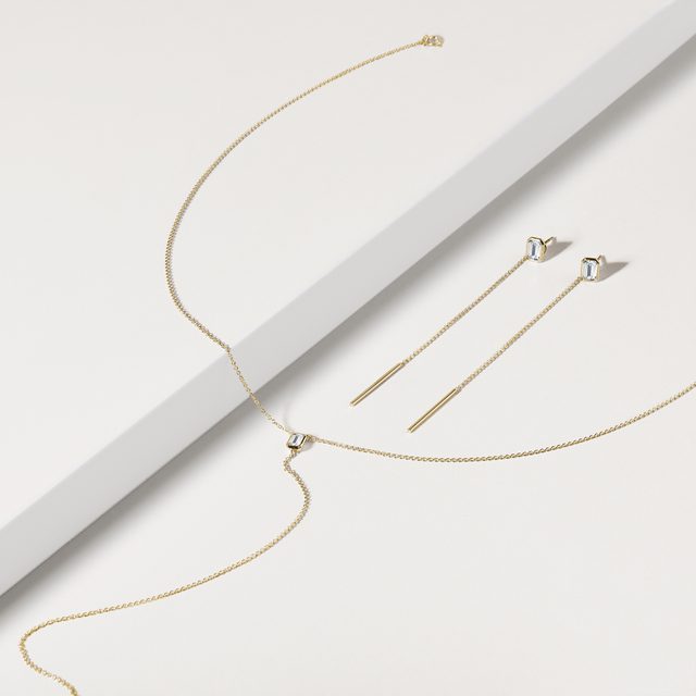 LAB GROWN DIAMOND CHAIN NECKLACE IN YELLOW GOLD - DIAMOND NECKLACES - 
