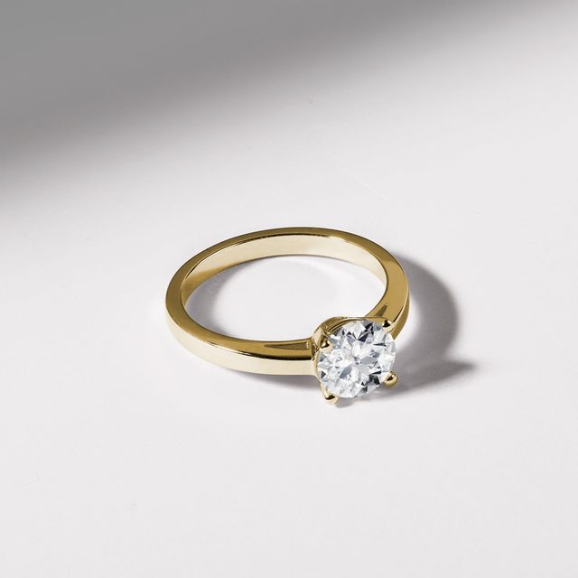 BAGUE DE FIANÇAILLES EN OR AVEC DIAMANT 1CT - TAILLE BRILLANT - 