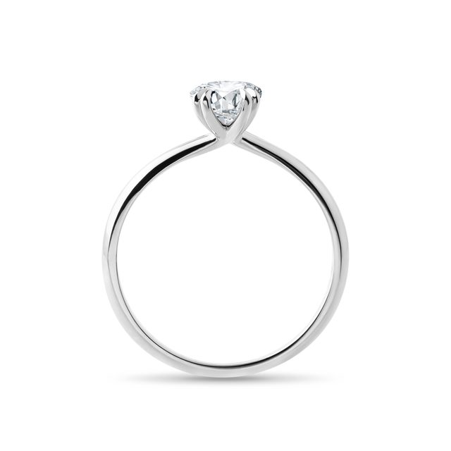 OVAL DOUBLE PRONG LAB GROWN DIAMOND RING IN WHITE GOLD - RINGS WITH LAB-GROWN DIAMONDS - 