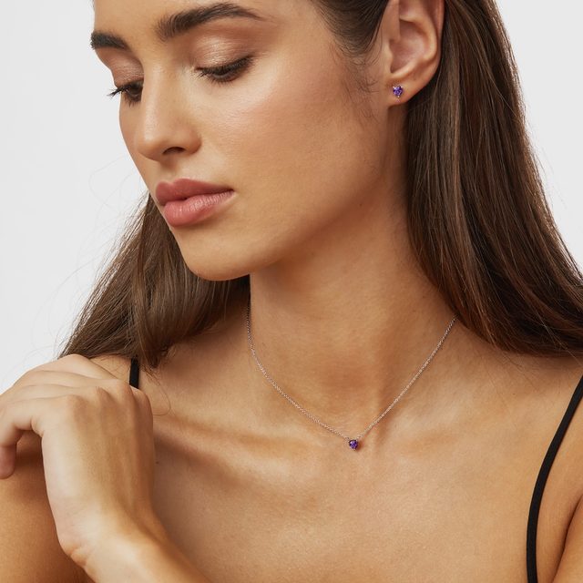 HERZHALSKETTE MIT AMETHYST - KETTEN MIT AMETHYST - 