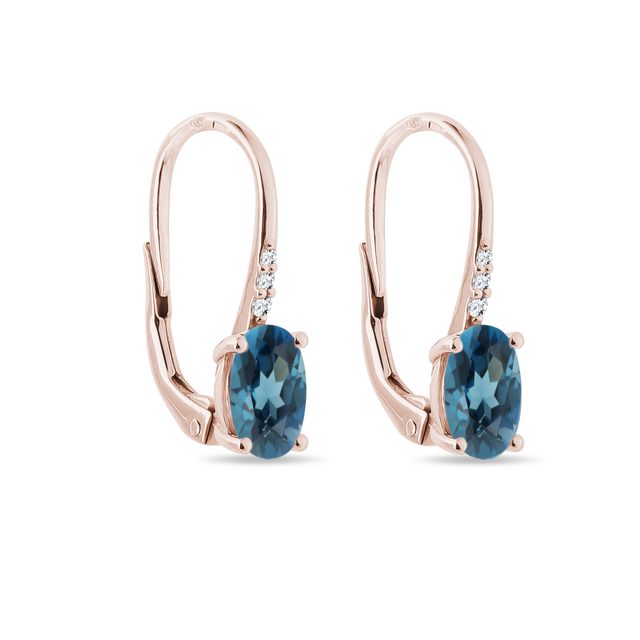 LONDON TOPAZ NECKLACE AND EARRING SET IN ROSE GOLD - GEMSTONE SETS - 