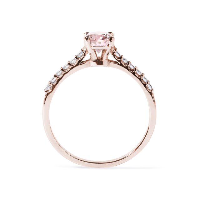 DIAMANTRING AUS ROSÉGOLD MIT MORGANIT - RINGE MORGANIT - 