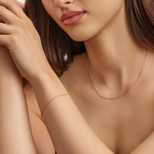 CHAÎNE TORSADE EN OR JAUNE - CHAÎNES EN OR - 