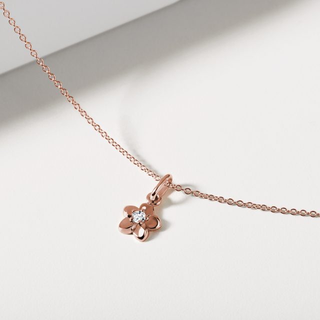 KINDERANHÄNGER AUS ROSÉGOLD MIT DIAMANTEN - KINDER ANHÄNGER - 