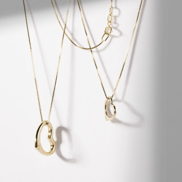 SHINY HEART PENDANT IN 14K YELLOW GOLD - PENDANTS - 
