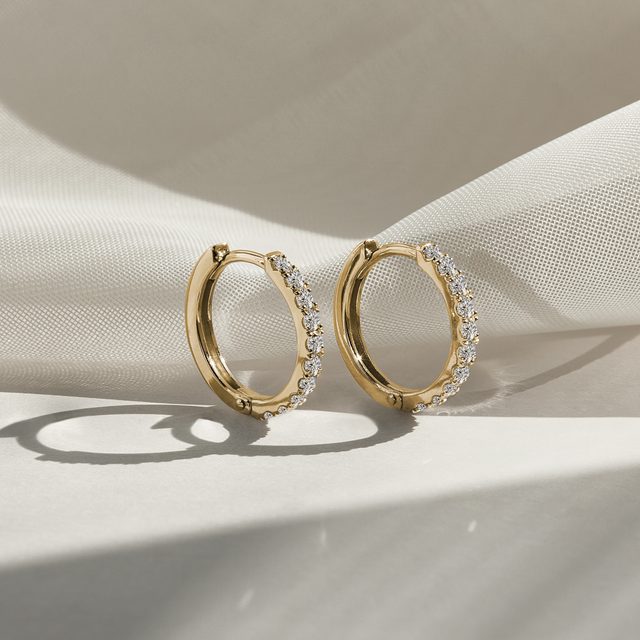 DIAMANTOVÉ NÁUŠNICE ZO ŽLTÉHO ZLATA - NÁUŠNICE DIAMANTY - 