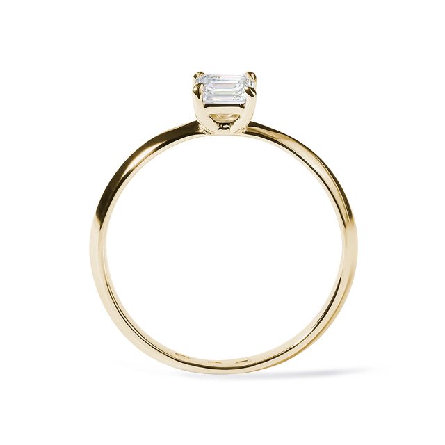 PRSTEN S DIAMANTEM V BRUSU ASSCHER VE ZLATĚ - DIAMANTOVÉ ZÁSNUBNÍ PRSTENY - 