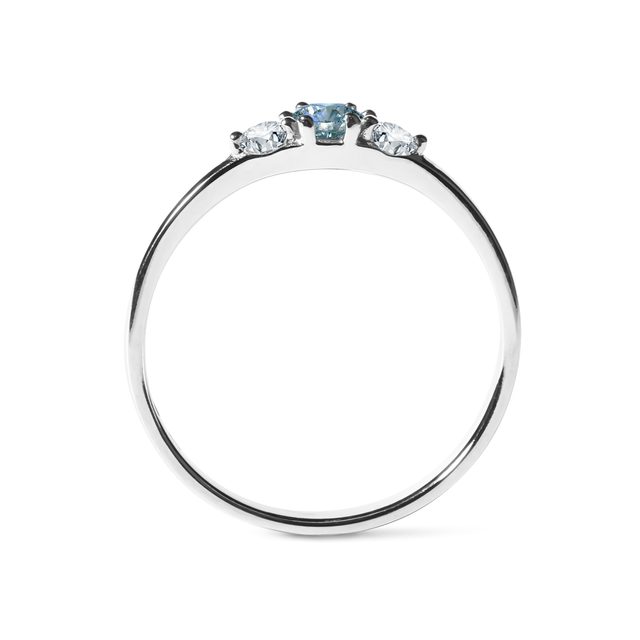GOLDRING MIT BLAUEM DIAMANT - VERLOBUNGSRINGE MIT FARBIGEN DIAMANTEN - 