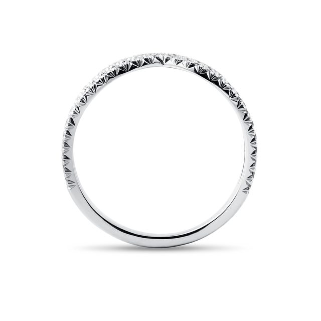BAGUE DOUBLE ANNEAU EN OR BLANC SERTIE DE DIAMANTS - BAGUES EN DIAMANT - 