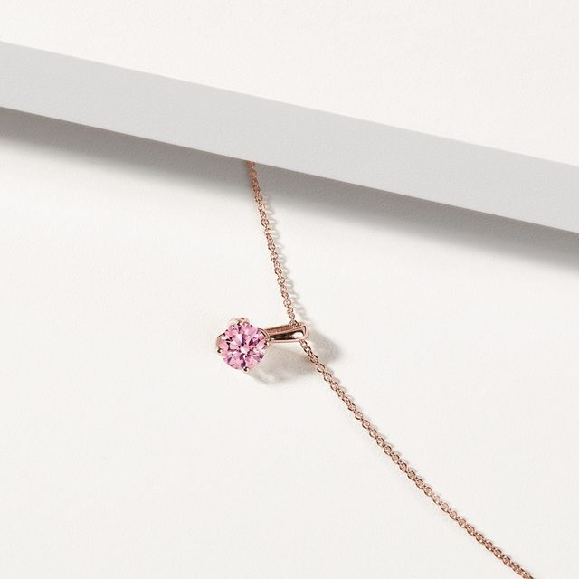 HALSKETTE MIT 1 CT ROSA LABORDDIAMANT IN ROSÉGOLD - KETTEN MIT DIAMANTEN - 