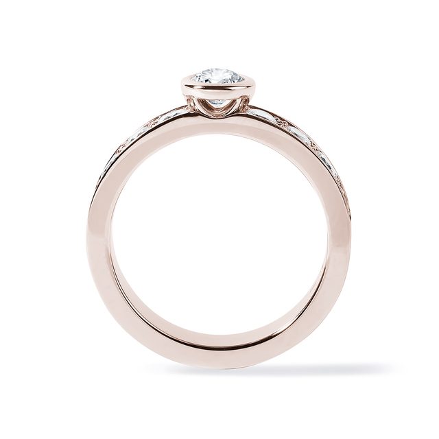 BAGUE DELUXE EN DIAMANT SERTI CLOS EN OR ROSE - BAGUES DE FIANÇAILLES EN DIAMANT - 