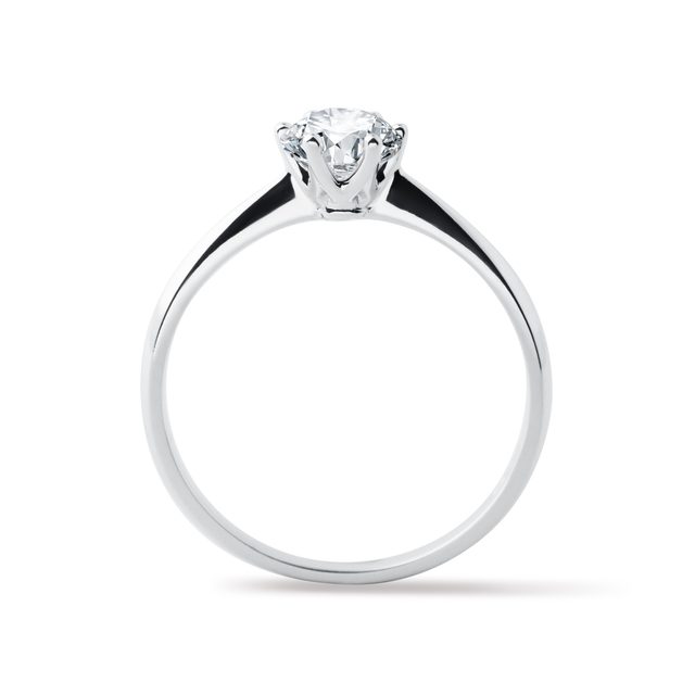 BAGUE DE FIANÇAILLES EN OR BLANC AVEC DIAMANT 0,5CT - TAILLE BRILLANT - 
