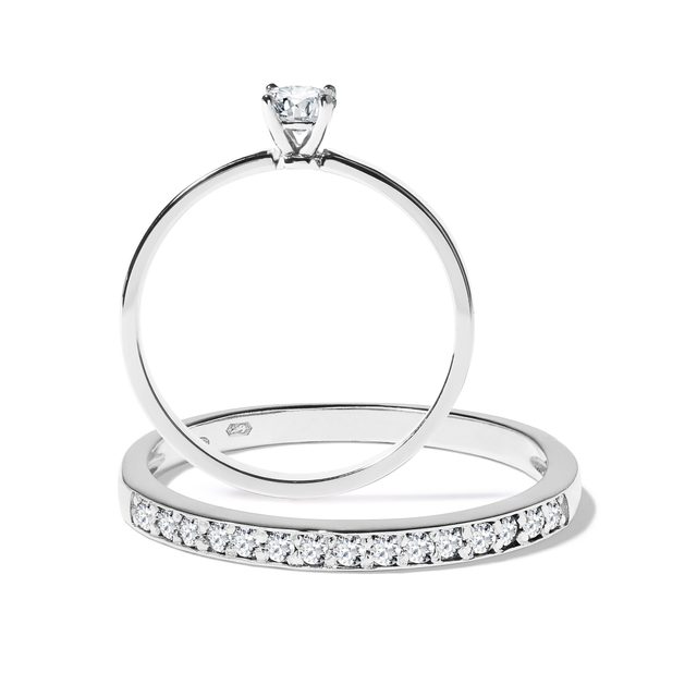 WEDDING RING SET IN WHITE GOLD - TRAURING- UND VERLOBUNGSSETS - 